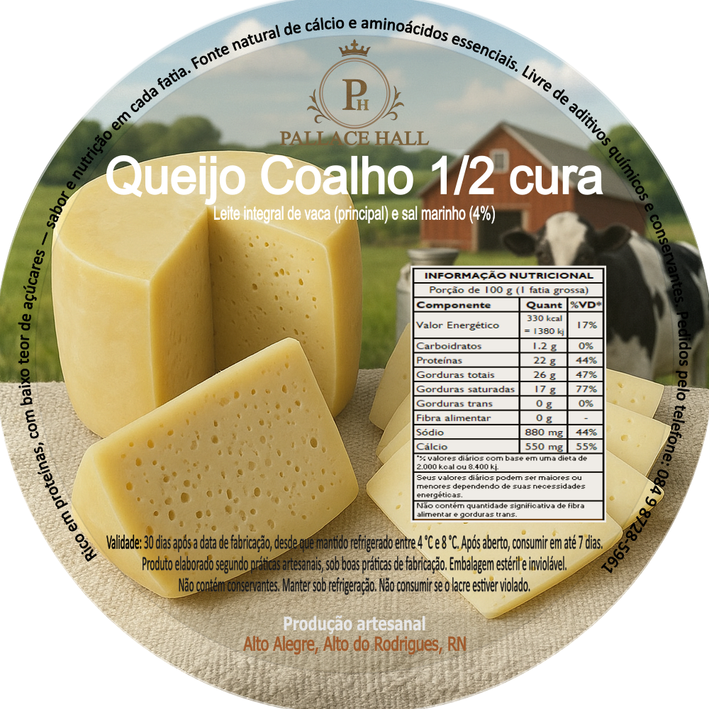 Queijo Coalho 1/2 Cura